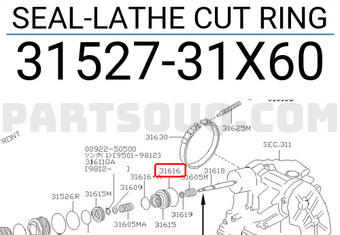 Nissan 3152731X60 SEAL-LATHE CUT RING