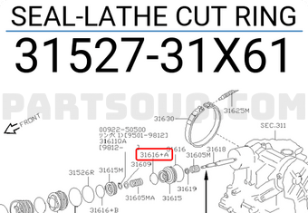 Nissan 3152731X61 SEAL-LATHE CUT RING