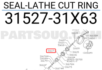 Nissan 3152731X63 SEAL-LATHE CUT RING