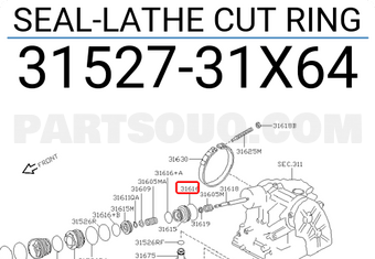Nissan 3152731X64 SEAL-LATHE CUT RING