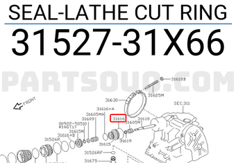 Nissan 3152731X66 SEAL-LATHE CUT RING