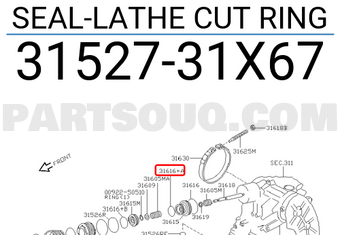 Nissan 3152731X67 SEAL-LATHE CUT RING