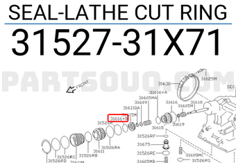 Nissan 3152731X71 SEAL-LATHE CUT RING
