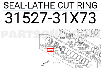 Nissan 3152731X73 SEAL-LATHE CUT RING