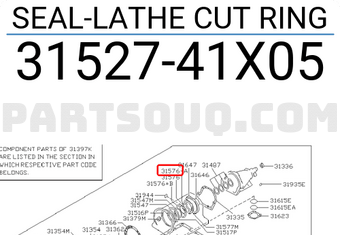 Nissan 3152741X05 SEAL-LATHE CUT RING
