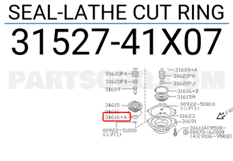 Nissan 3152741X07 SEAL-LATHE CUT RING