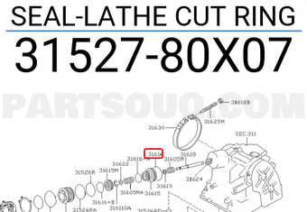 Nissan 3152780X07 SEAL-LATHE CUT RING