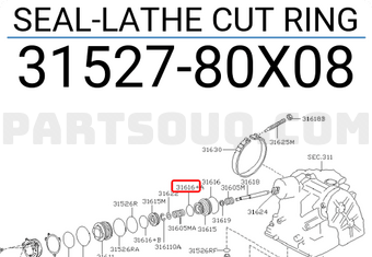 Nissan 3152780X08 SEAL-LATHE CUT RING