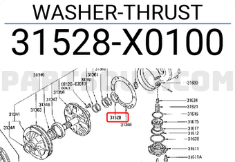 Nissan 31528X0100 WASHER-THRUST