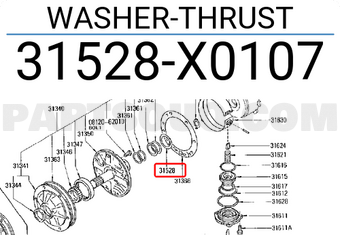 Nissan 31528X0107 WASHER-THRUST