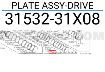 Nissan 3153231X08 PLATE ASSY-DRIVE