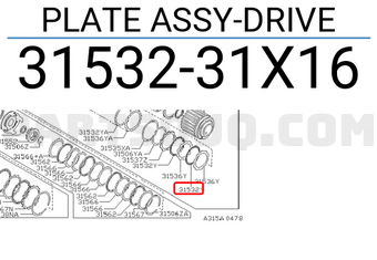 Nissan 3153231X16 PLATE ASSY-DRIVE