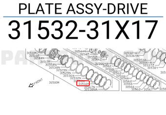Nissan 3153231X17 PLATE ASSY-DRIVE