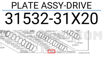 Nissan 3153231X20 PLATE ASSY-DRIVE