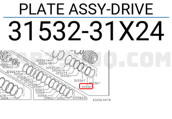 Nissan 3153231X24 PLATE ASSY-DRIVE