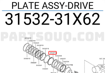 Nissan 3153231X62 PLATE ASSY-DRIVE