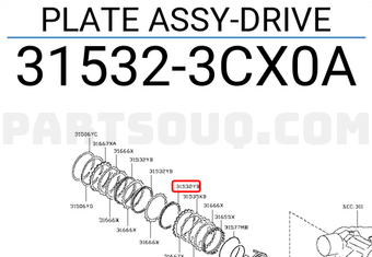 Nissan 315323CX0A PLATE ASSY-DRIVE