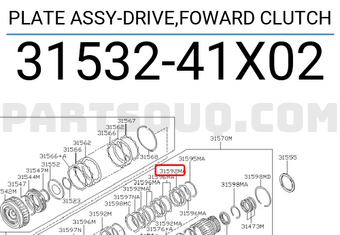 Nissan 3153241X02 PLATE ASSY-DRIVE,FOWARD CLUTCH