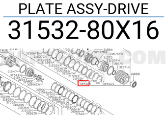 Nissan 3153280X16 PLATE ASSY-DRIVE