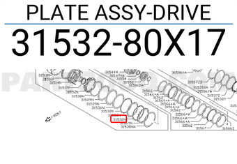 Nissan 3153280X17 PLATE ASSY-DRIVE