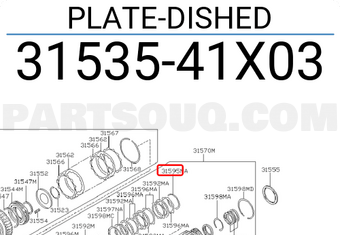 Nissan 3153541X03 PLATE-DISHED