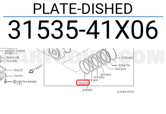Nissan 3153541X06 PLATE-DISHED