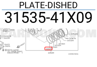 Nissan 3153541X09 PLATE-DISHED