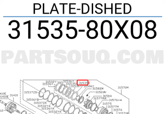 Nissan 3153580X08 PLATE-DISHED