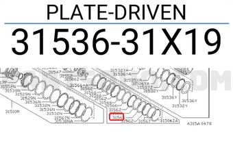 Nissan 3153631X19 PLATE-DRIVEN