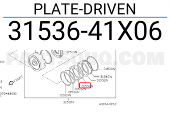 Nissan 3153641X06 PLATE-DRIVEN