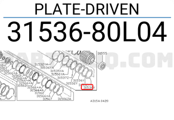 Nissan 3153680L04 PLATE-DRIVEN
