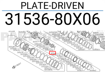 Nissan 3153680X06 PLATE-DRIVEN