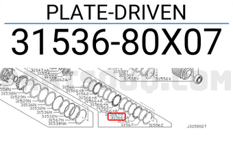 Nissan 3153680X07 PLATE-DRIVEN