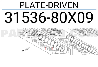 Nissan 3153680X09 PLATE-DRIVEN