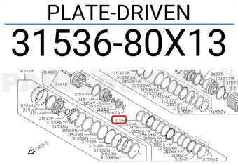 Nissan 3153680X13 PLATE-DRIVEN