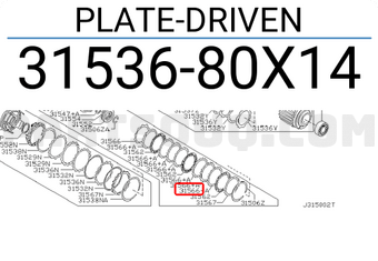 Nissan 3153680X14 PLATE-DRIVEN