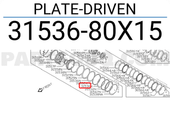 Nissan 3153680X15 PLATE-DRIVEN