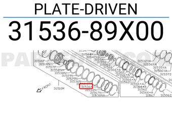 Nissan 3153689X00 PLATE-DRIVEN