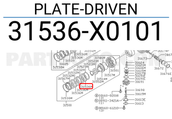 Nissan 31536X0101 PLATE-DRIVEN