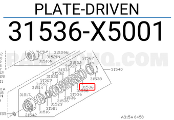 Nissan 31536X5001 PLATE-DRIVEN
