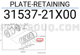 Nissan 3153721X00 PLATE-RETAINING
