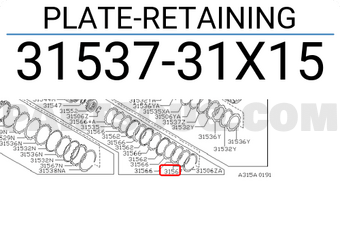Nissan 3153731X15 PLATE-RETAINING