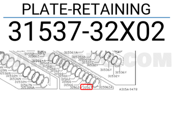 Nissan 3153732X02 PLATE-RETAINING