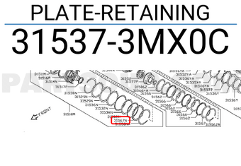 Nissan 315373MX0C PLATE-RETAINING