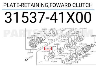 Nissan 3153741X00 PLATE-RETAINING,FOWARD CLUTCH