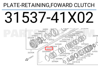 Nissan 3153741X02 PLATE-RETAINING,FOWARD CLUTCH