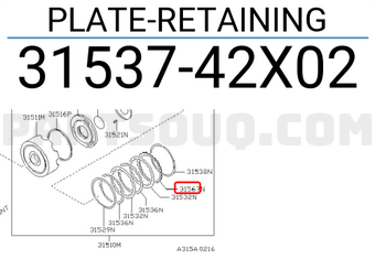 Nissan 3153742X02 PLATE-RETAINING