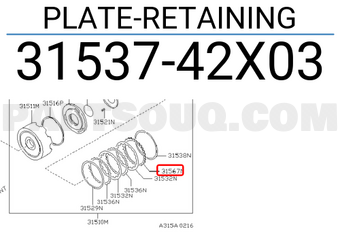 Nissan 3153742X03 PLATE-RETAINING
