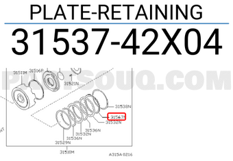 Nissan 3153742X04 PLATE-RETAINING