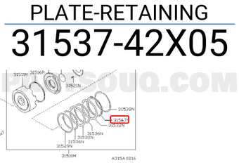 Nissan 3153742X05 PLATE-RETAINING